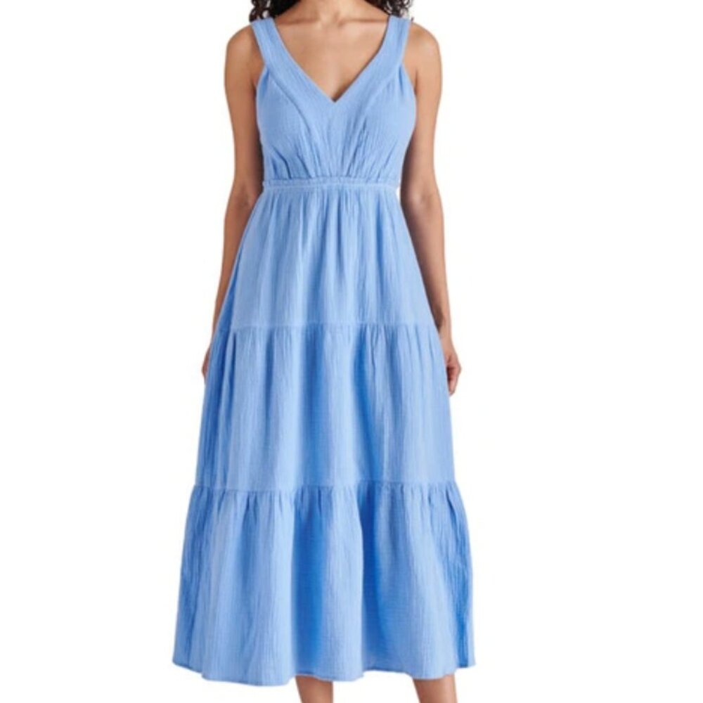 steve madden | amira tiered cotton midi dress